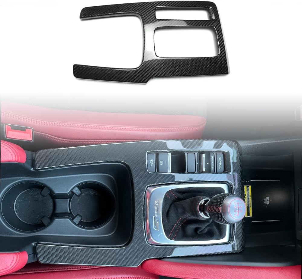 Jogon Carbon Fiber Gear Shift Panel Cover Trim for Acura Integra A-Spec Base 2023 2024 Console Gear Box Frame Decal, Automatic Gear Only
