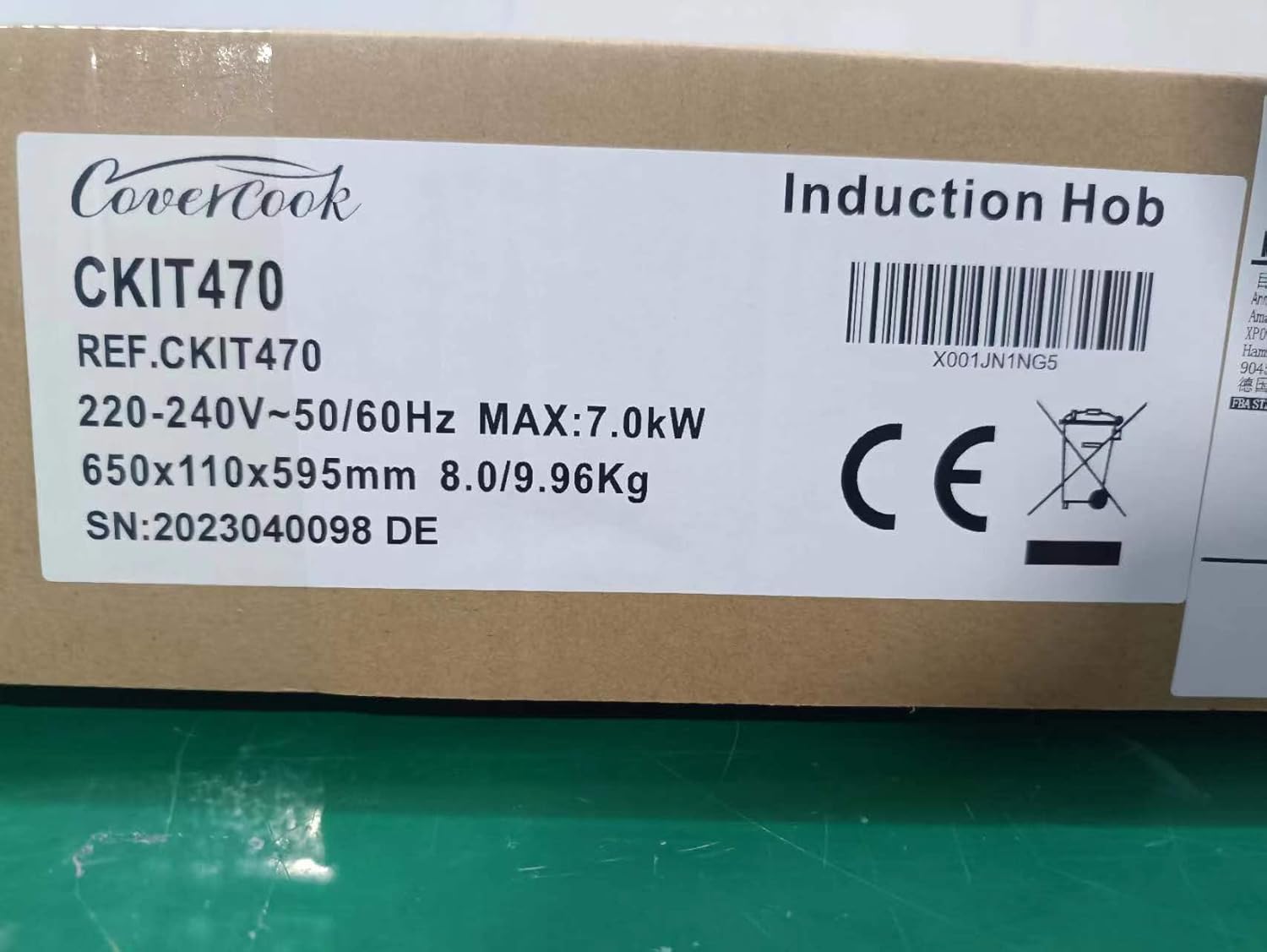 COVERCOOK Piano cottura a induzione, piano cottura elettrico 60 cm, piastra a induzione 4 fuochi,7000 W con zona ponte, controllo touch, blocco di sicurezza per bambini, 220-240 V COVERCOOK Piano cottura a induzione, piano cottura elettrico 60 cm, piastra a induzione 4 fuochi,7000 W con zona ponte, controllo touch, blocco di sicurezza per bambini, 220-240 V