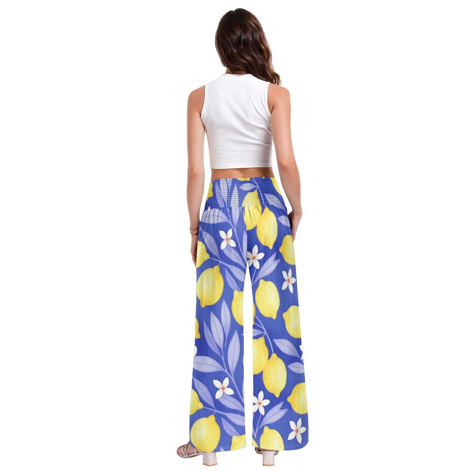 Lemon Floral - Pantalones de descanso para mujer, ligeros, con tacto modal