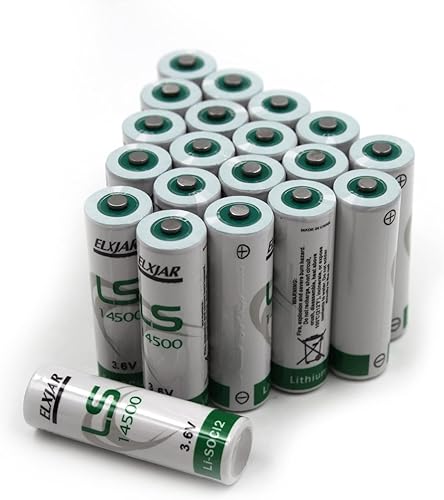 elxjar Paquete de 20 baterías de 3.6 V LS14500, medidor de electricidad de agua, equipo de instalación PLC, batería genérica de repuesto ER14505