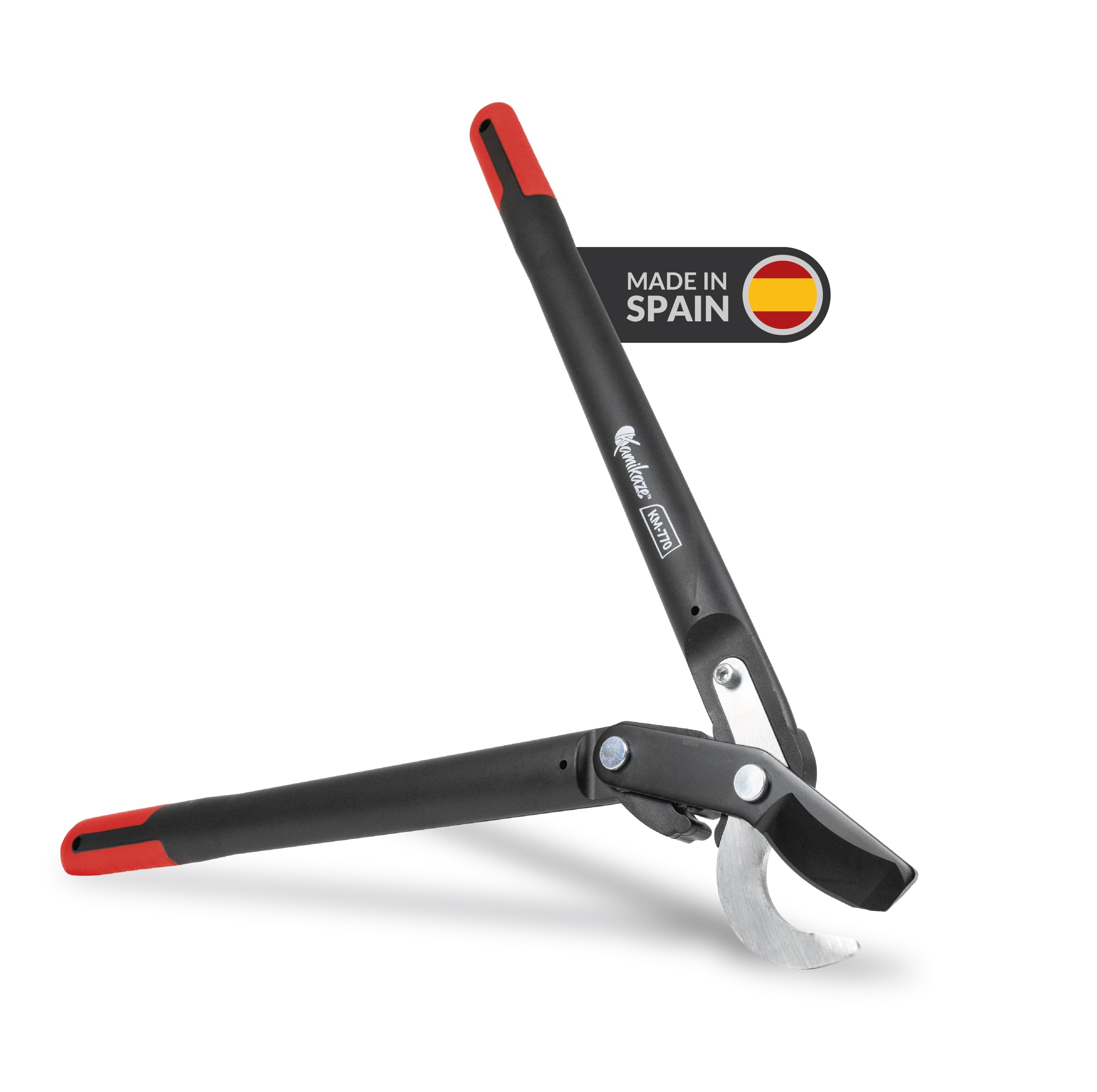 KAMIKAZE KM770 Tijera de Dos manos para Poda de Arboles. Corta ramas con Sistema Multiplicador de Fuerza. Tijera de Poda para Madera con Mangos Ergonómicos Ideal para Ramas de 50mm. Longuitud 72cm