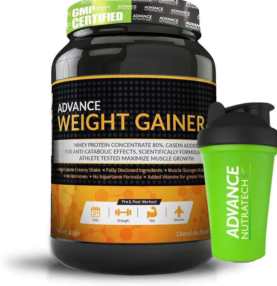 Advance Nutratech Advance Weight Gainer Powder ( 2 Lbs, Chocolate ,Free Shaker )