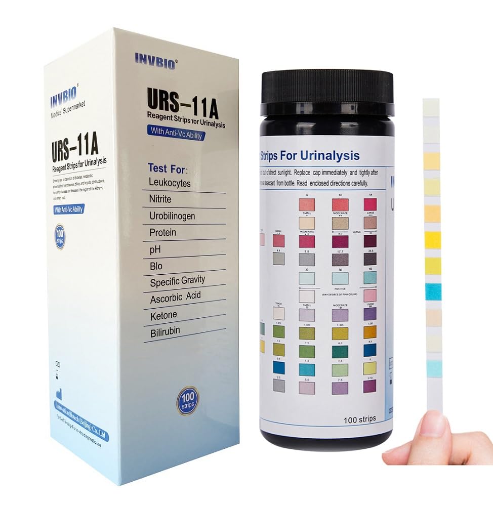 INVBIO Rapid Diagnostic Test-Strips 11 Parameters pH/Protein/Keto etc-100 Cnt.