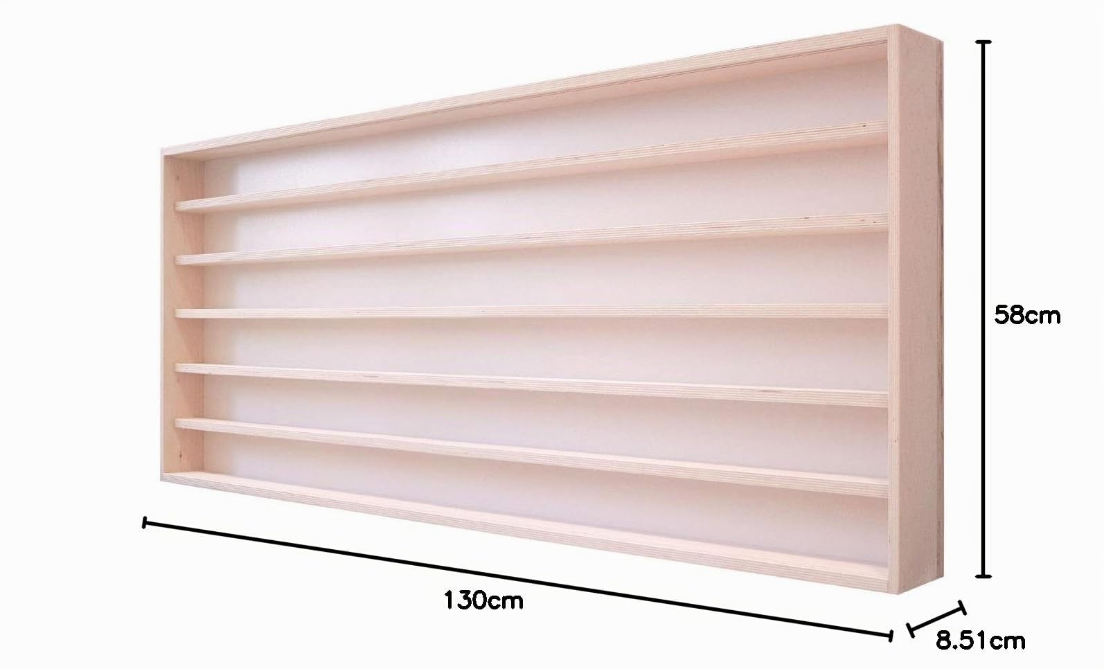 Alsino V-130.6 Vitrine Spur HO & N, Regal H0 130 cm 6 Fächer