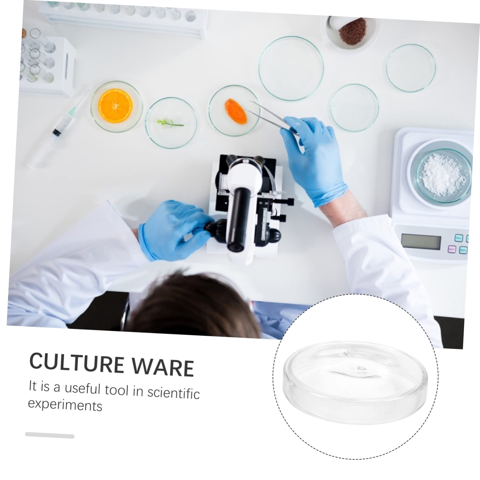 Abaodam 1pc Transparent Clear Petri Dishes Glass Transparent Petri Dishes School Useful Petri Dishes Clear Glass Petri Dishes