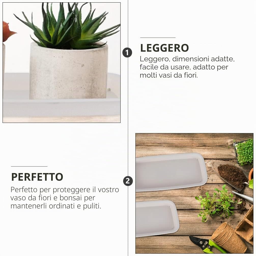 Happyyami 6pezzi Vassoi per Fioriere Stabili Vaschette Sottovasi per Piante Plastica Leggera Resistenti e Pratici Prevenzione Perdite e Facilità di Manovra per Vasi da Giardino e Interni