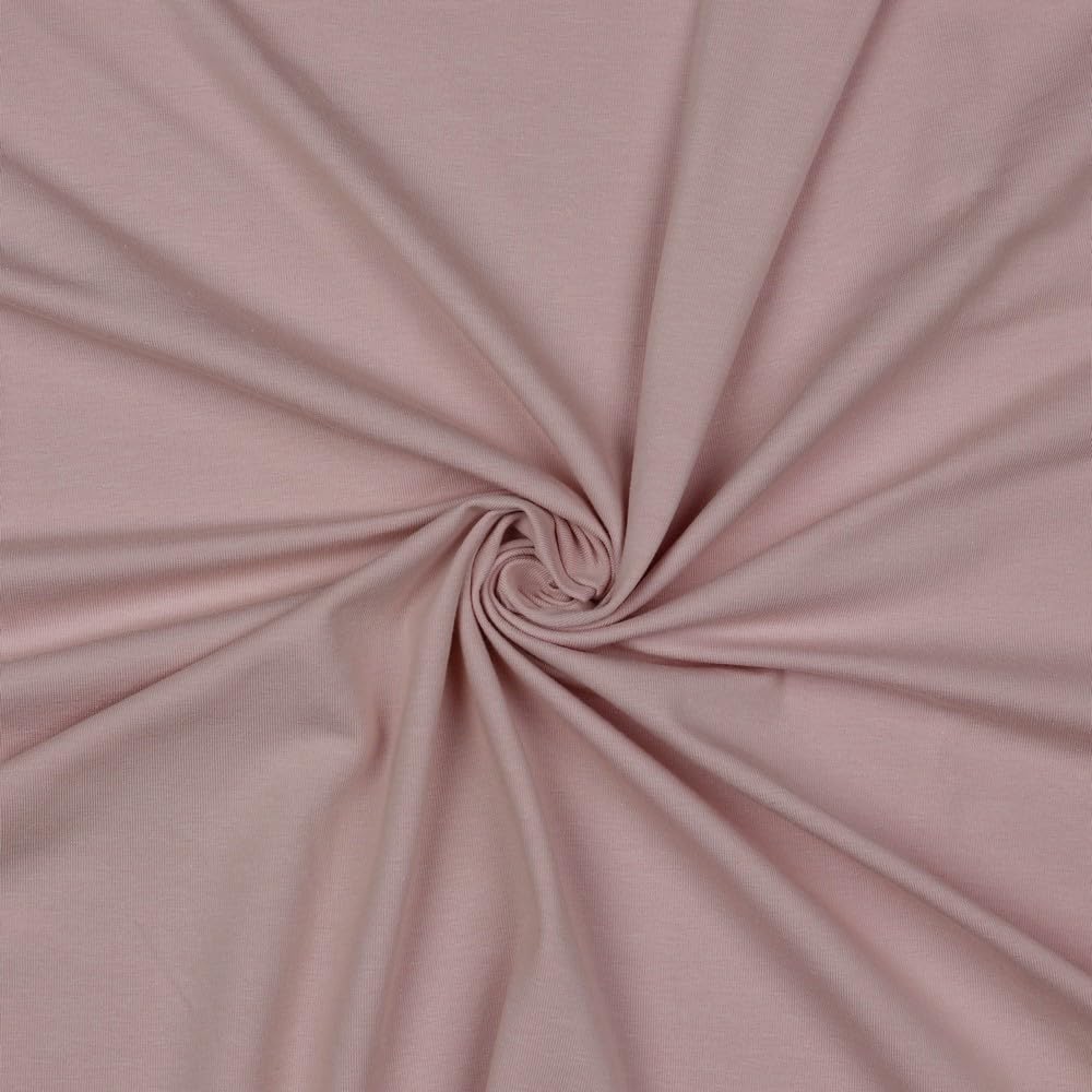 Jersey Fabric Plain Sold by the Metre Tex Standard 100 + GOTS Certified 69 Colours to Choose From (060 I Rose, 200 x 150 cm) โ image 1