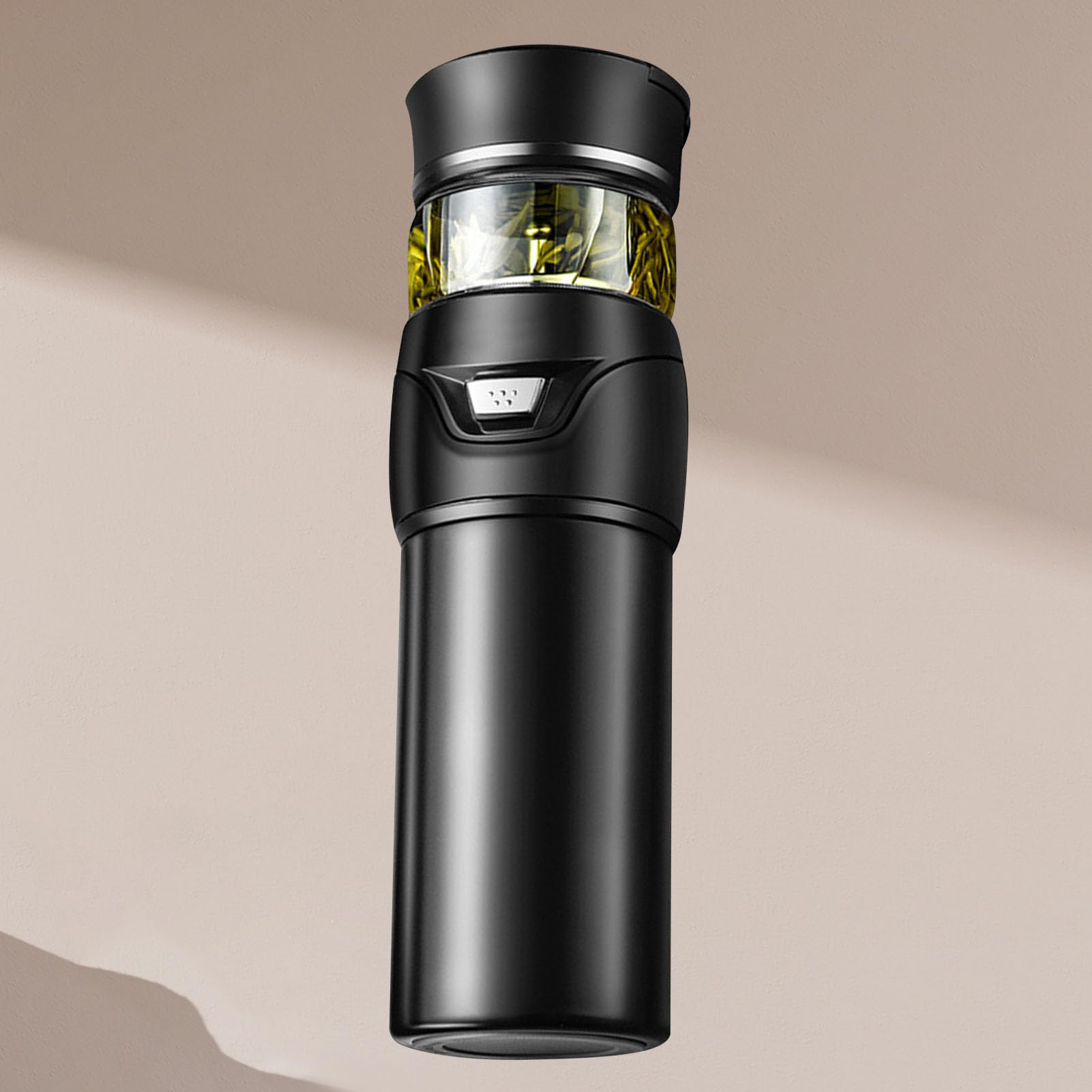 Generic Botella de té de Acero Inoxidable, Elegante Taza de Viaje Aislada para Hombres en la Oficina o en Casa con Infusor (BLACK)