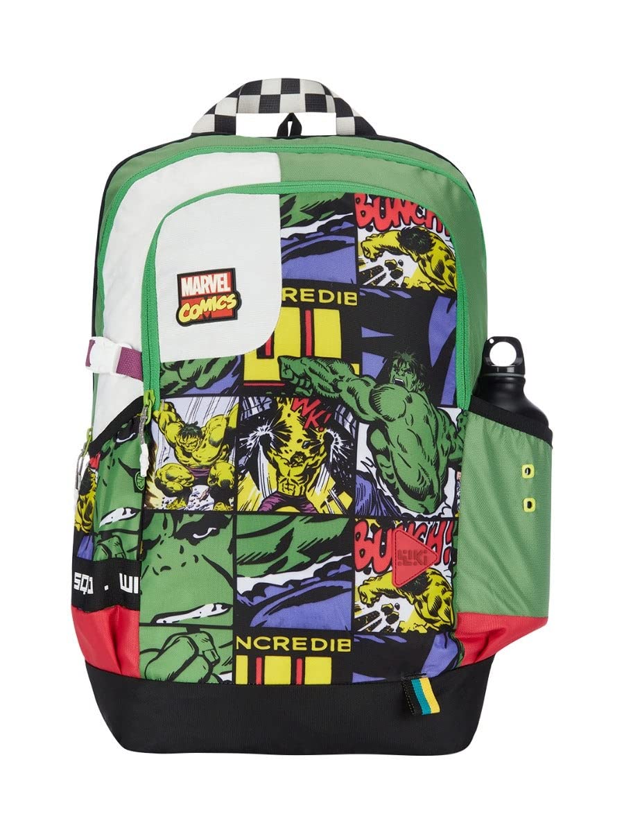 WildcraftWiki Squad 3 34L 4 Compartment Backpack Marvel Hulk Green (13004)