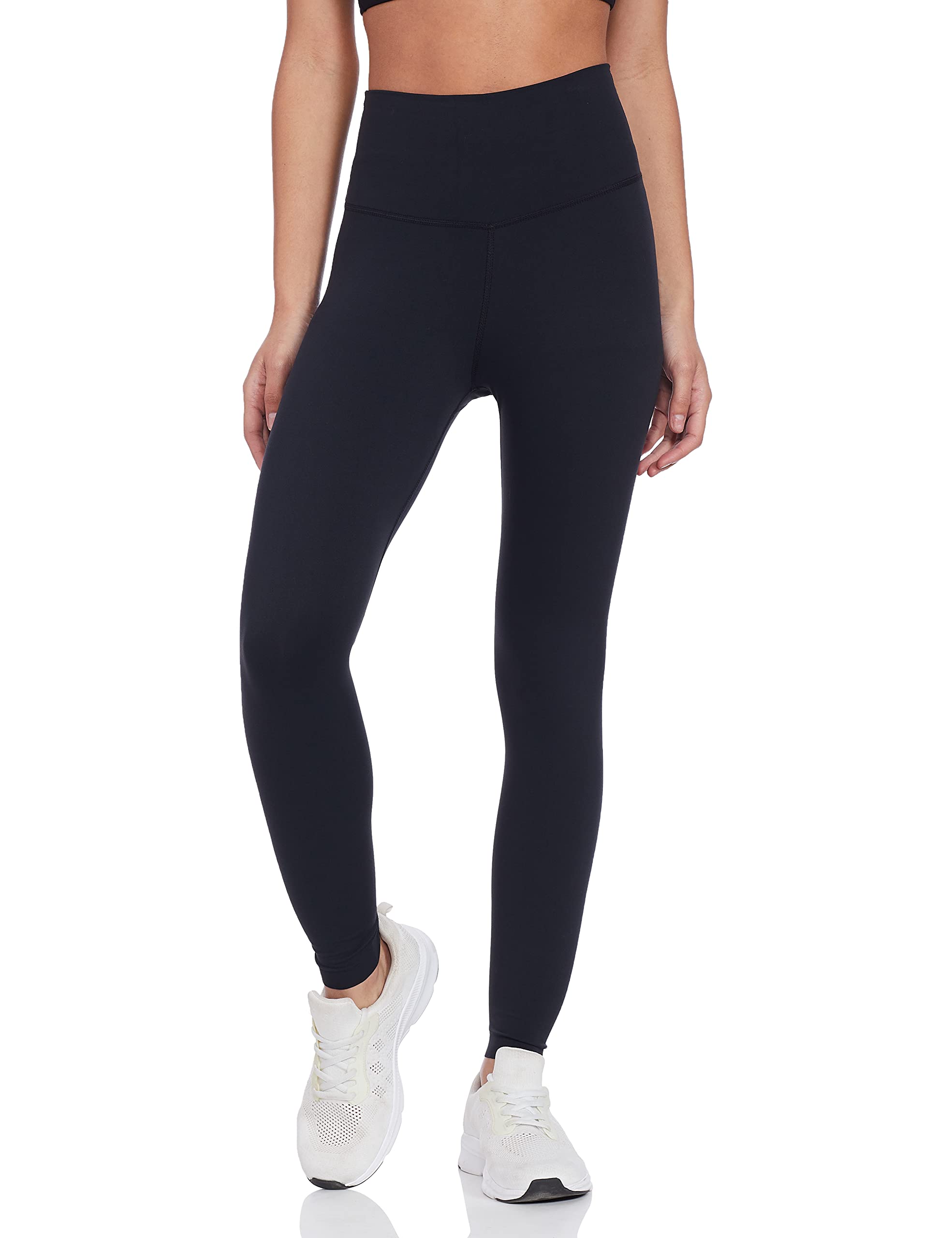 Women's Stretch Fit Polyester Blend Leggings (CJ3802-010_Black_M)