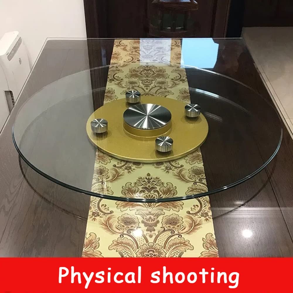 Plateau tournant de Table de 80 cm (30 Pouces), Plateau tournant Rond pour hôtel, Plateau tournant en Verre trempé Transparent, Base rotative à 360 °, Pas Facile à Incliner (Taille : 80 cm/3