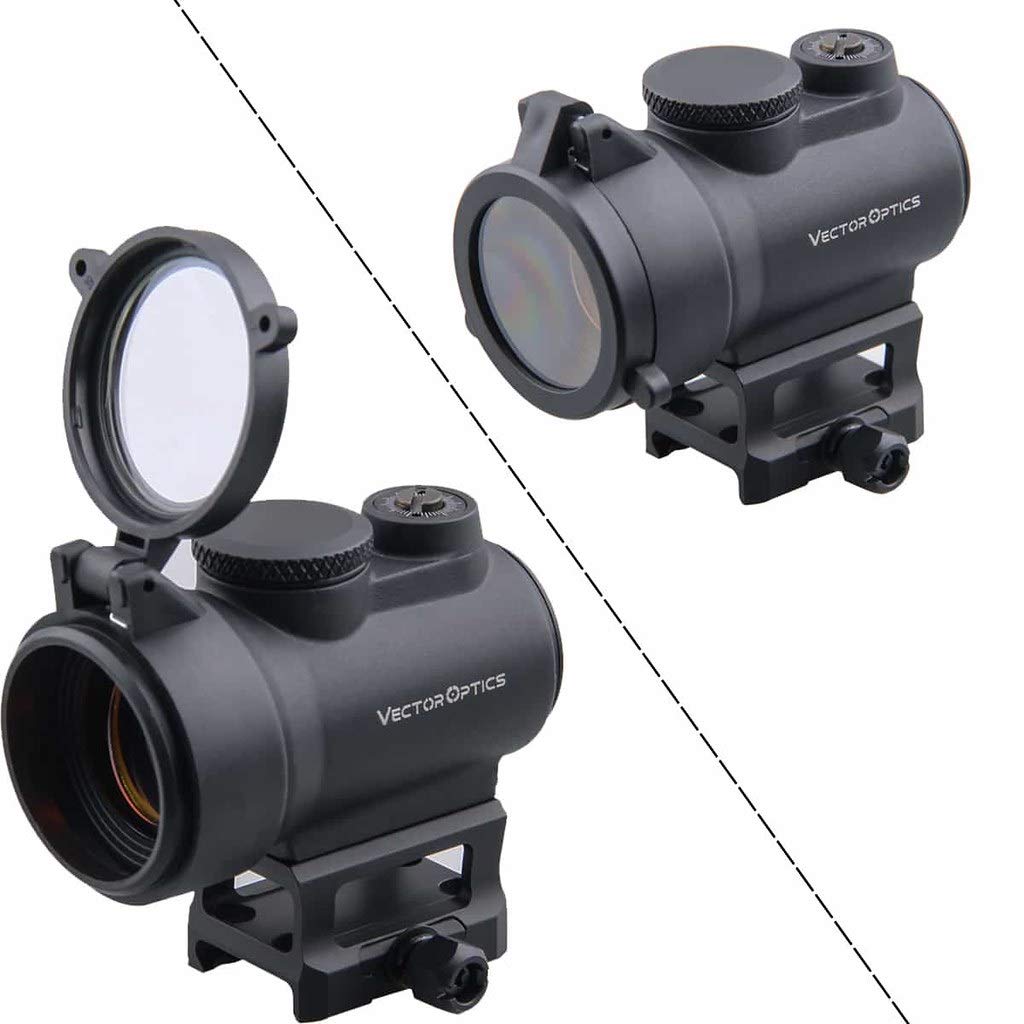 Vector Optics Centurion 1x30 Tactical Red Dot Sight Gen II with Red Illuminated Reticles, 7 Levels of Illumination, Co-Witness Picatinny QD Riser Mount Fits Onto Picatinny Rail