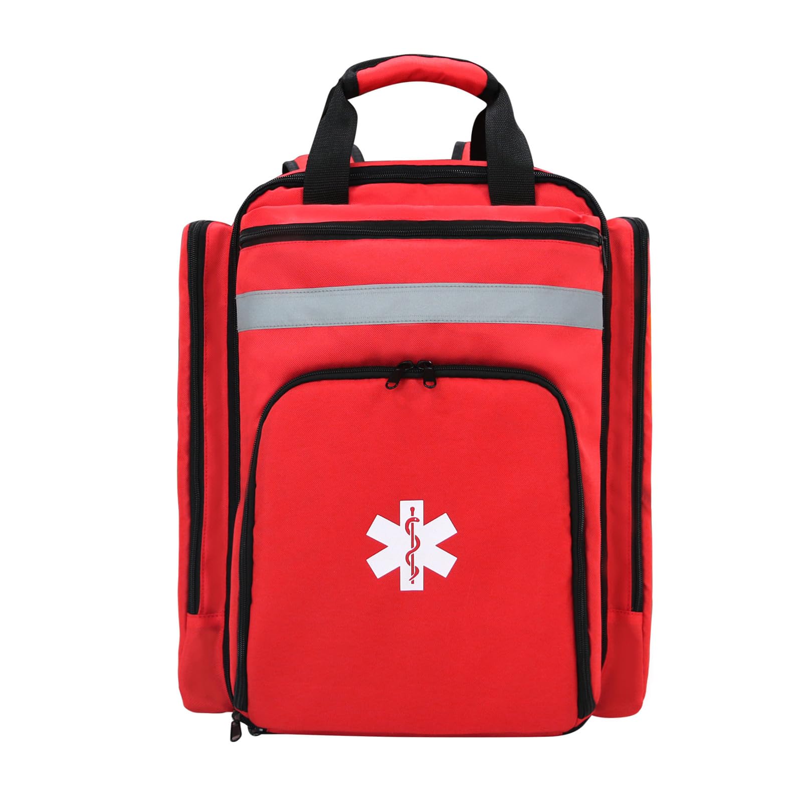 Zaino professionale di pronto soccorso vuoto, borsa medica tattica con riflettente, zaino medico di pronto soccorso di grande capacità per campeggio, escursionismo,Rosso