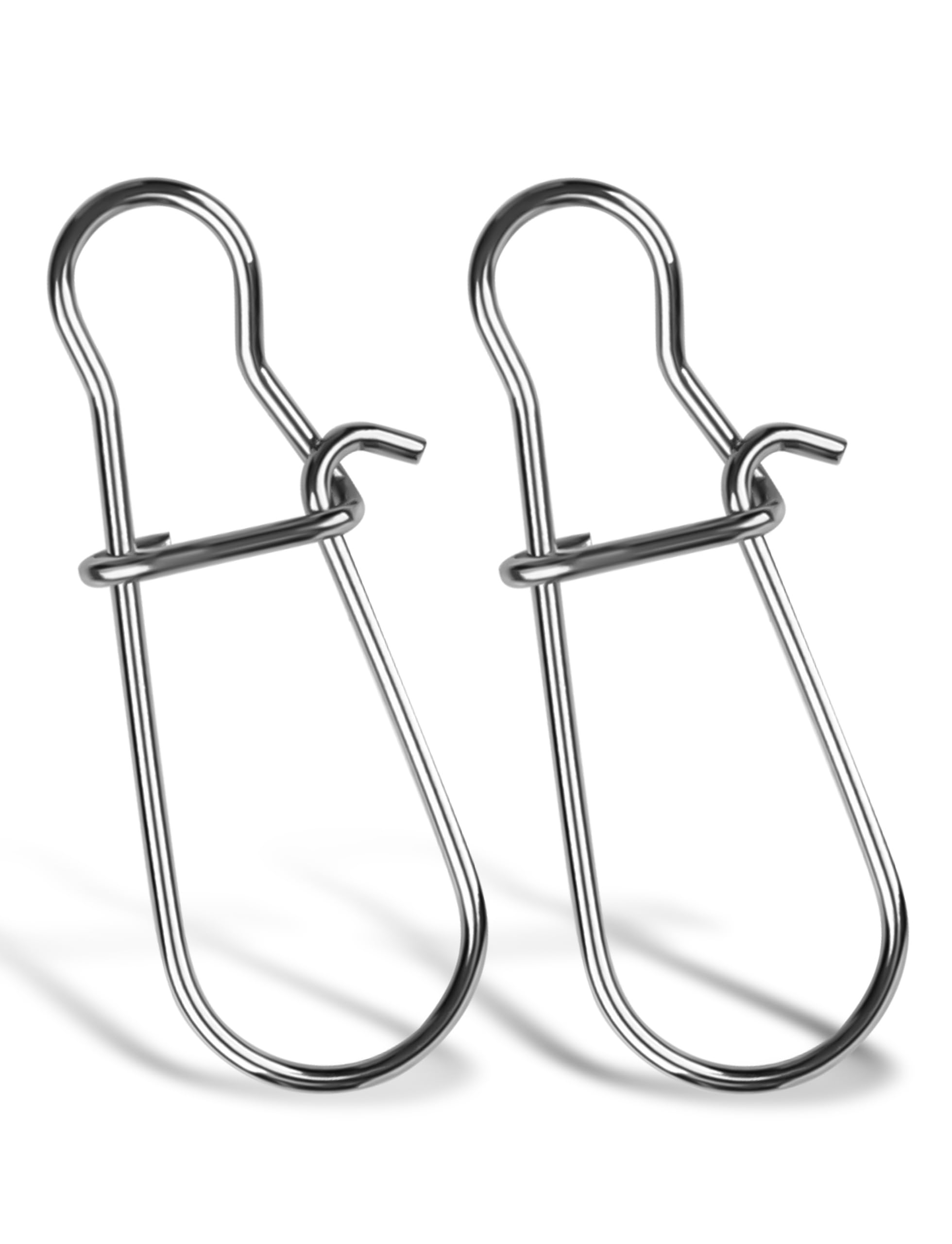 Stainless Steel Duo Lock Snap, Quick Change Fishing Snap Clips, Fishing Lure Connector, Fishing Tackle, 26 to 220LB (5#(88Lb) 100pcs, One Size Pack/White)