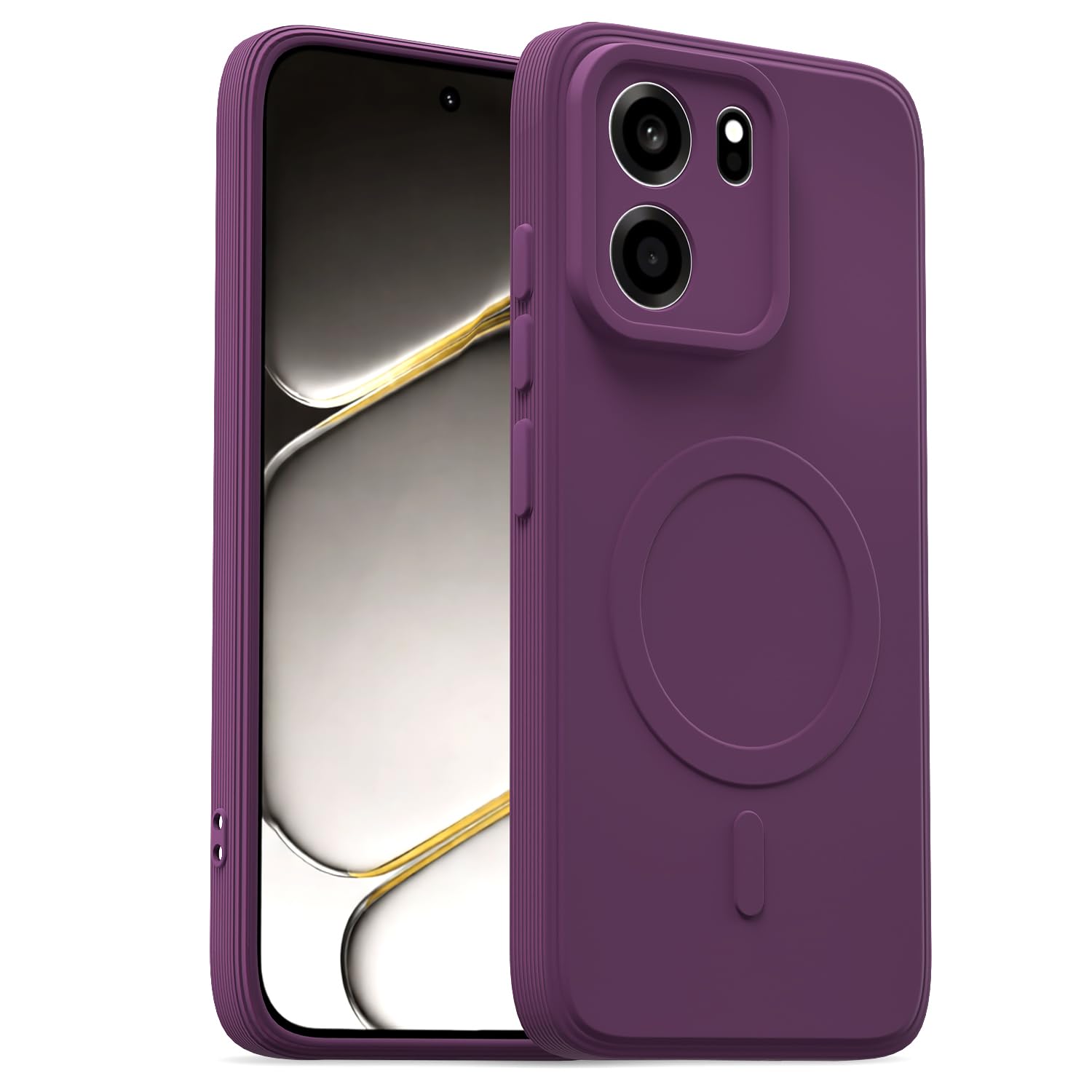 pikkme back cover for oneplus nord ce 6 5g soft matte silicone mag-safe design (mag-safe not support) camera protection | slim fit bumper cover (purple)