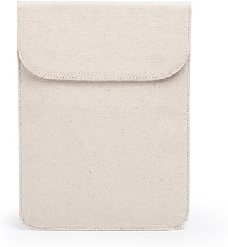 Liner Bag iPad Sleeve Soft Case Pouch Square Inner Bag with Cotton Magnetic Closure Simple and Stylish Storage Case Available for iPad Beige,Middle