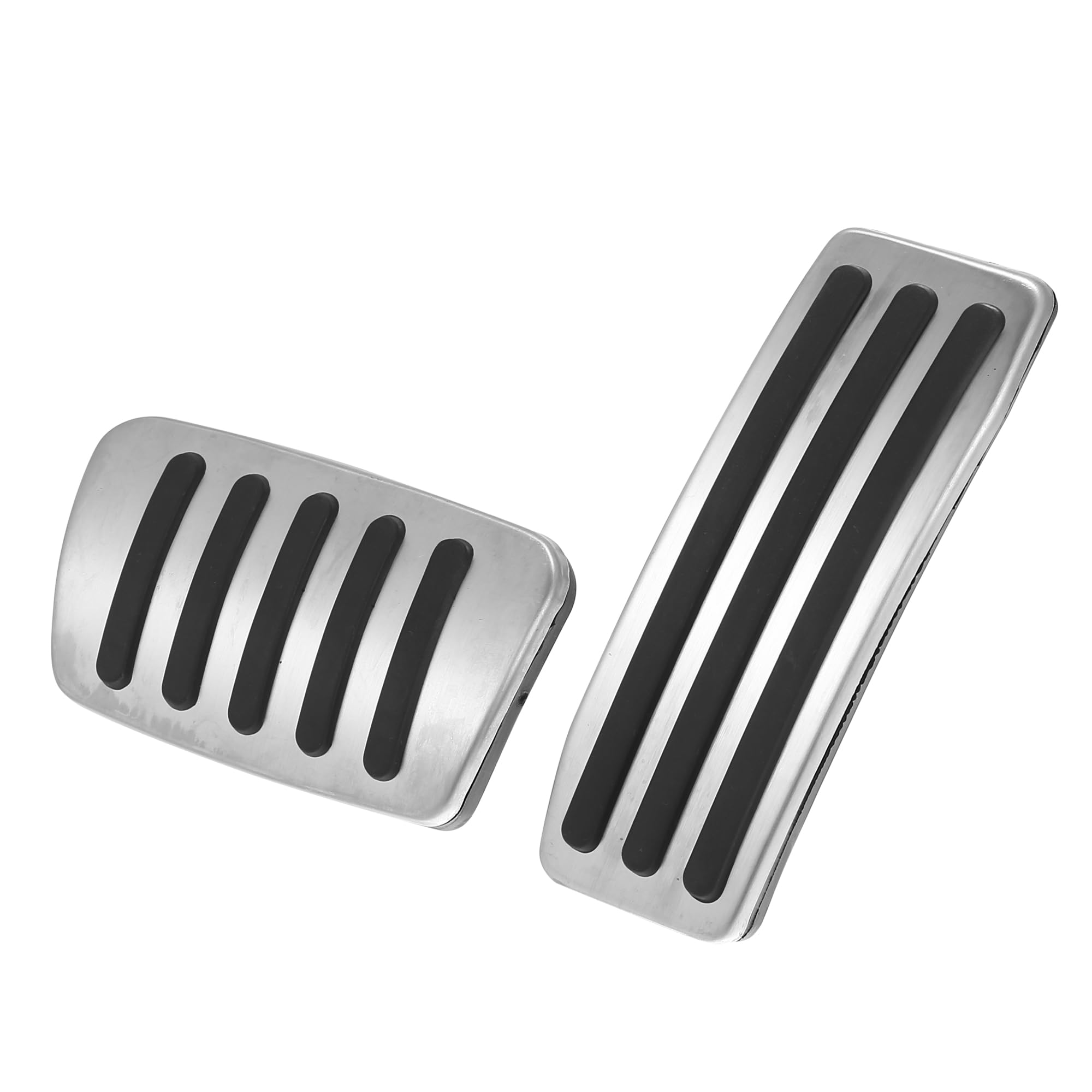 X AUTOHAUX 1 Set Anti Slip No Drilling Aluminum Alloy Brake and Gas Accelerator Pedal Covers Foot Pedal Pads for Cadillac SRX 2010-2016 Automatic Transmission Silver Tone