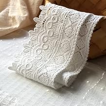 8CM Width Europe Rome Pattern Inelastic Embroidery Lace Trim,Curtain Tablecloth Slipcover Bridal DIY Clothing/Accessories.4 Yards in one Package White