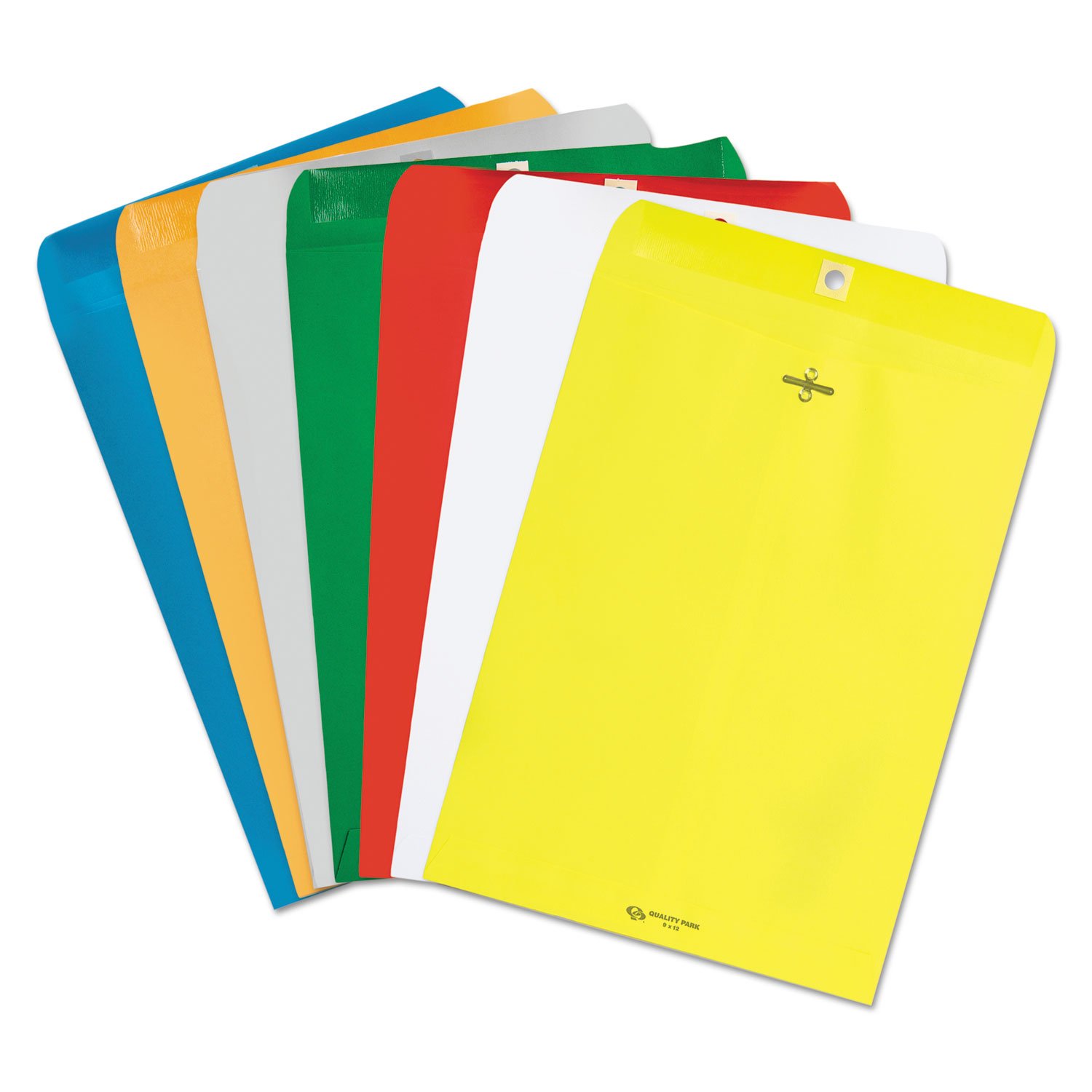QUA38737 - Quality Park Brightly Colored 9x12 Clasp Envelopes