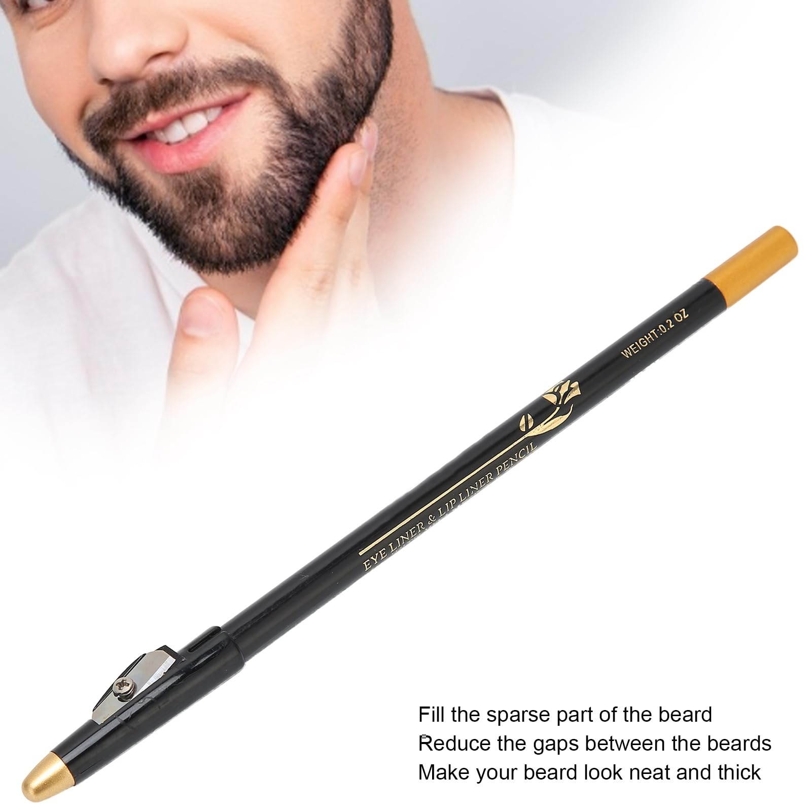 Matita per Barba, Riempitivo Professionale per Matite per Barba, Modellatore per Barba e Strumento per Modellare la Barba per Uomo, Strumento per Tracciare il Kit per L'igiene