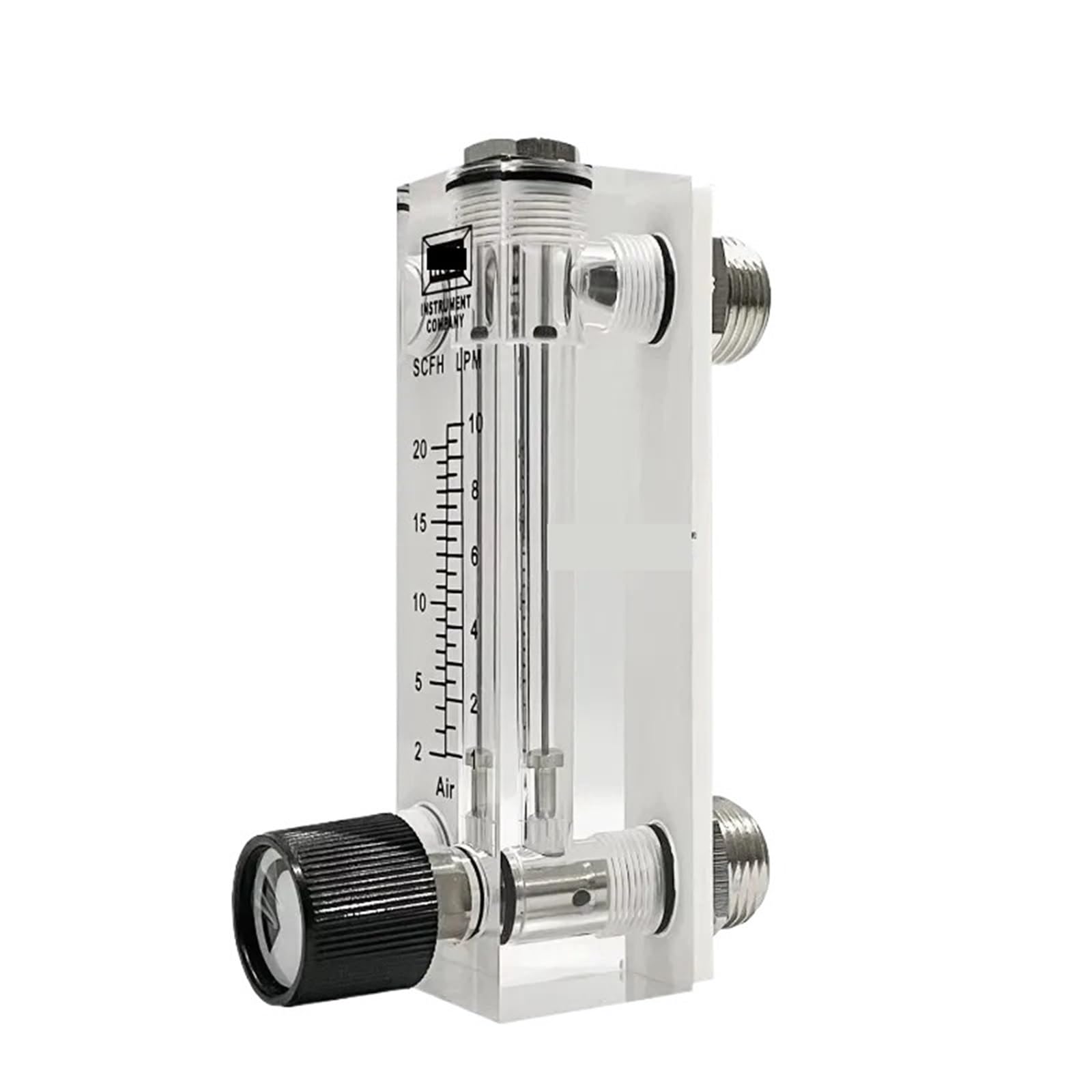 Caudalímetro portátil Knut, rotámetro, caudalímetro de aire de 10 a 100 lpm con válvula ajustable KH-08A20M-V