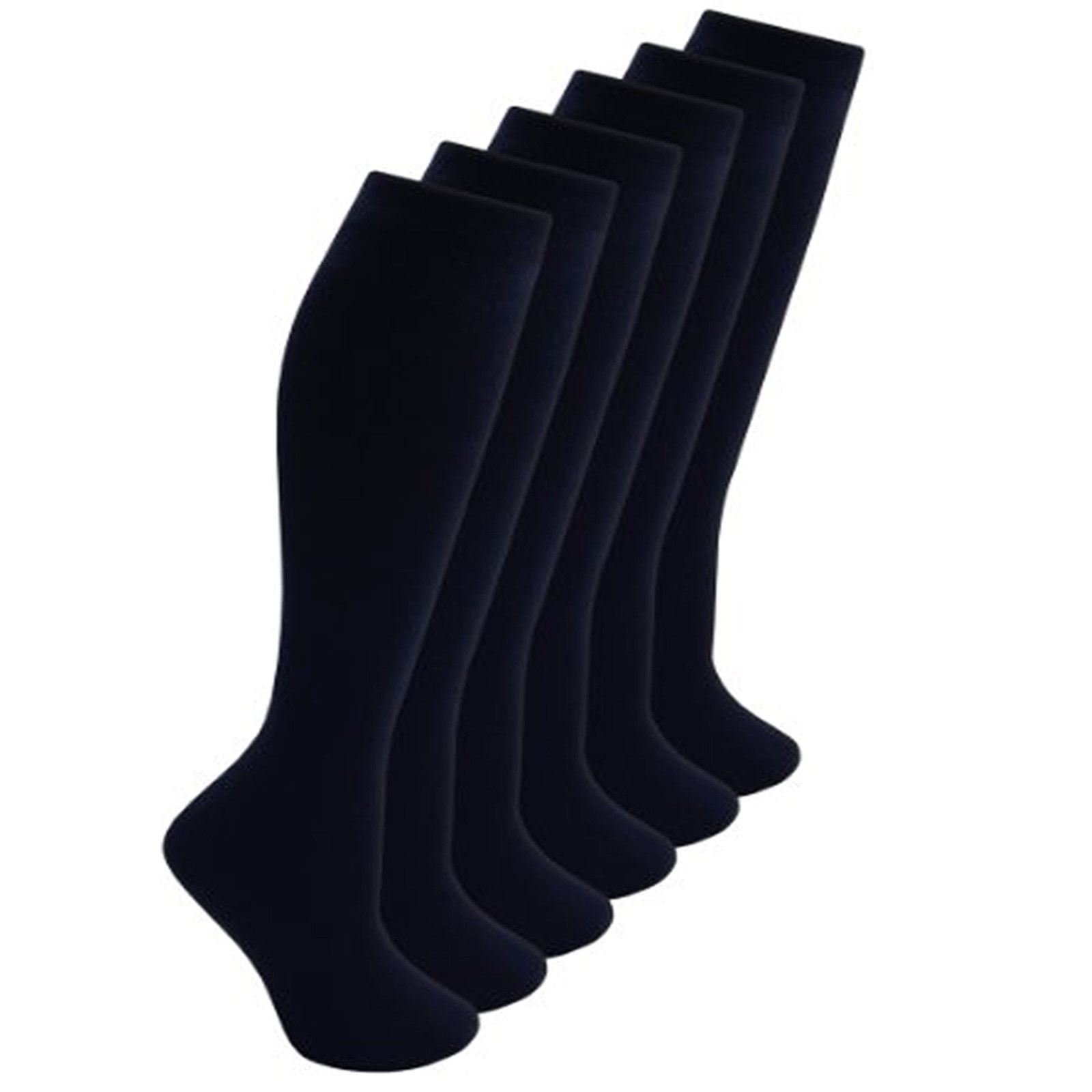 Undercover Navy 6 Pairs Knee High Cotton Rich School Socks 9-12