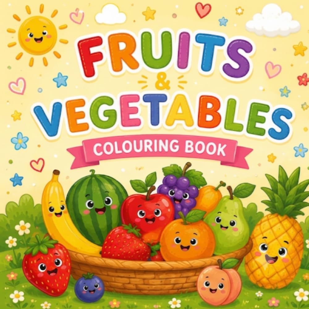 Fruits and Vegetables Colouring Book for Kids: Fun and Easy Colouring Pages for Toddlers and Kids Ages 2-8 | Bold Simple Designs| Perfect Gift for Early Learners