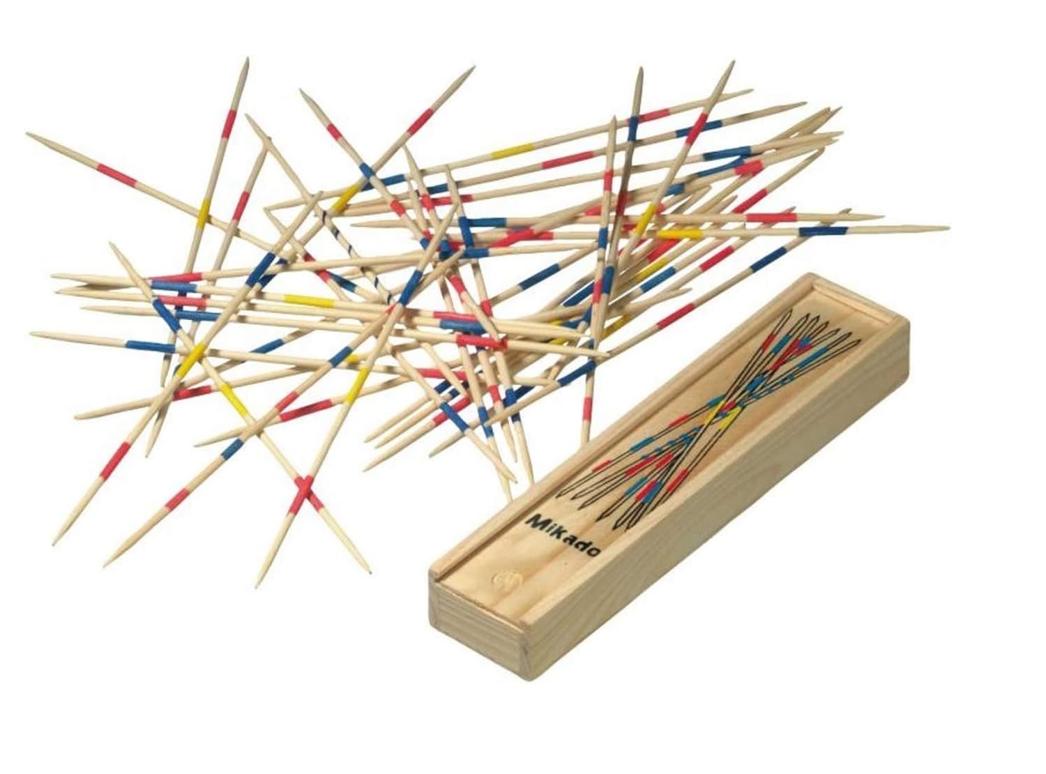 Juego de mesa de madera Shangai Mikado multijugador estrategia palos de colores con caja plegable juego Mikado Spiel juego palillos de madera juego Shanghai de madera
