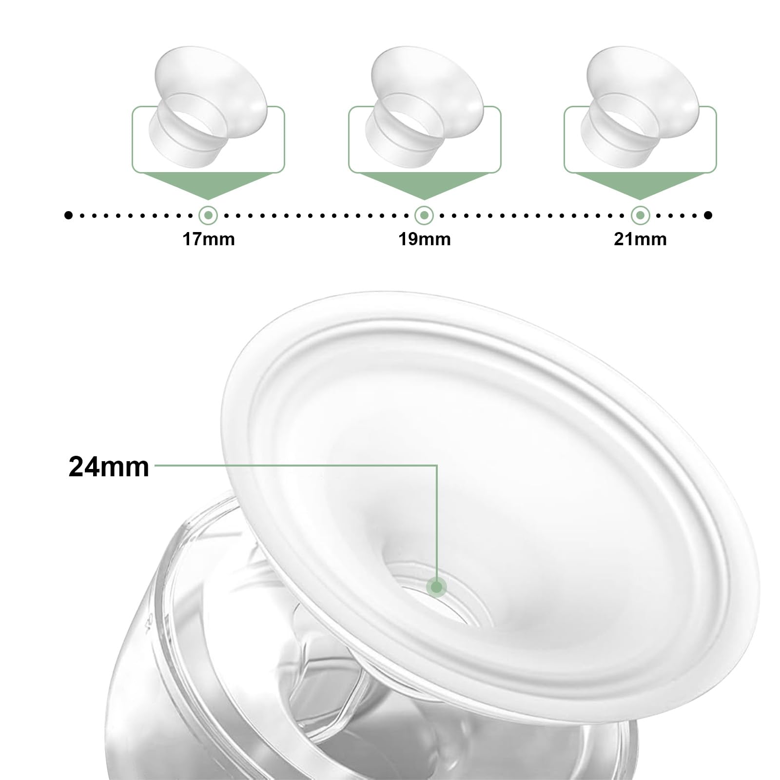 TOPCHANCES Electric Breast Pump,Wearable Hands Free Electric Pump,4 Modes 12 Levels,Portable Lightweight Pump 17/19/21/24mm Flange,Leak-Proof and Ultra-Quiet,BPA Free(Touchscreen,Green-1PC) - Image 3