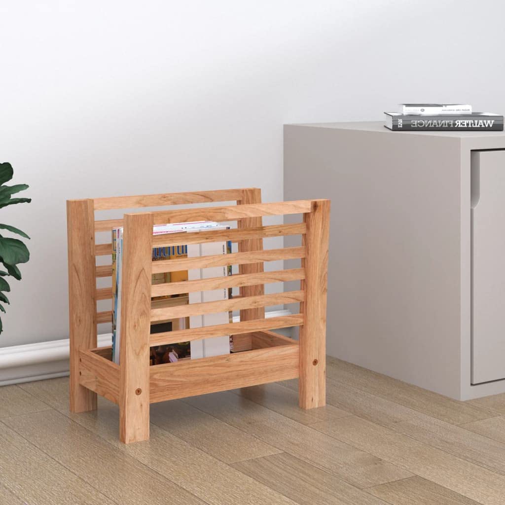 Zeitschriftenständer aus massivem Walnussholz 40x26,5x38,5 cm mit Öl-Finish, vielseitiger Magazinhalter und Prospektständer für Wohnzimmer, Büro, Bad zur geordneten Ablage