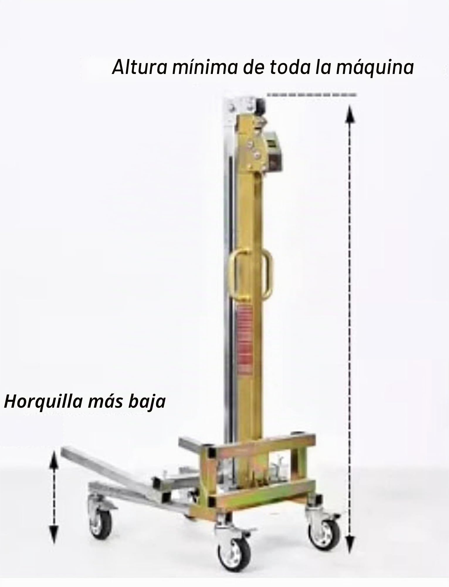 Apilador manual - Carretilla elevadora de acero galvanizado for garaje y almacén, capacidad de 80 kg, carretilla elevadora de manivela de alta resistencia