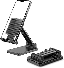 Smartphone Stand, Stable for Long Travels, Foldable, Mobile Stand, Tabletop, Smartphone Stand, Height Adjustable, Phone Stand, Smartphone Stand, Anti-Slip, Extendable, iOS 16/15/14/13/12/11 Pro