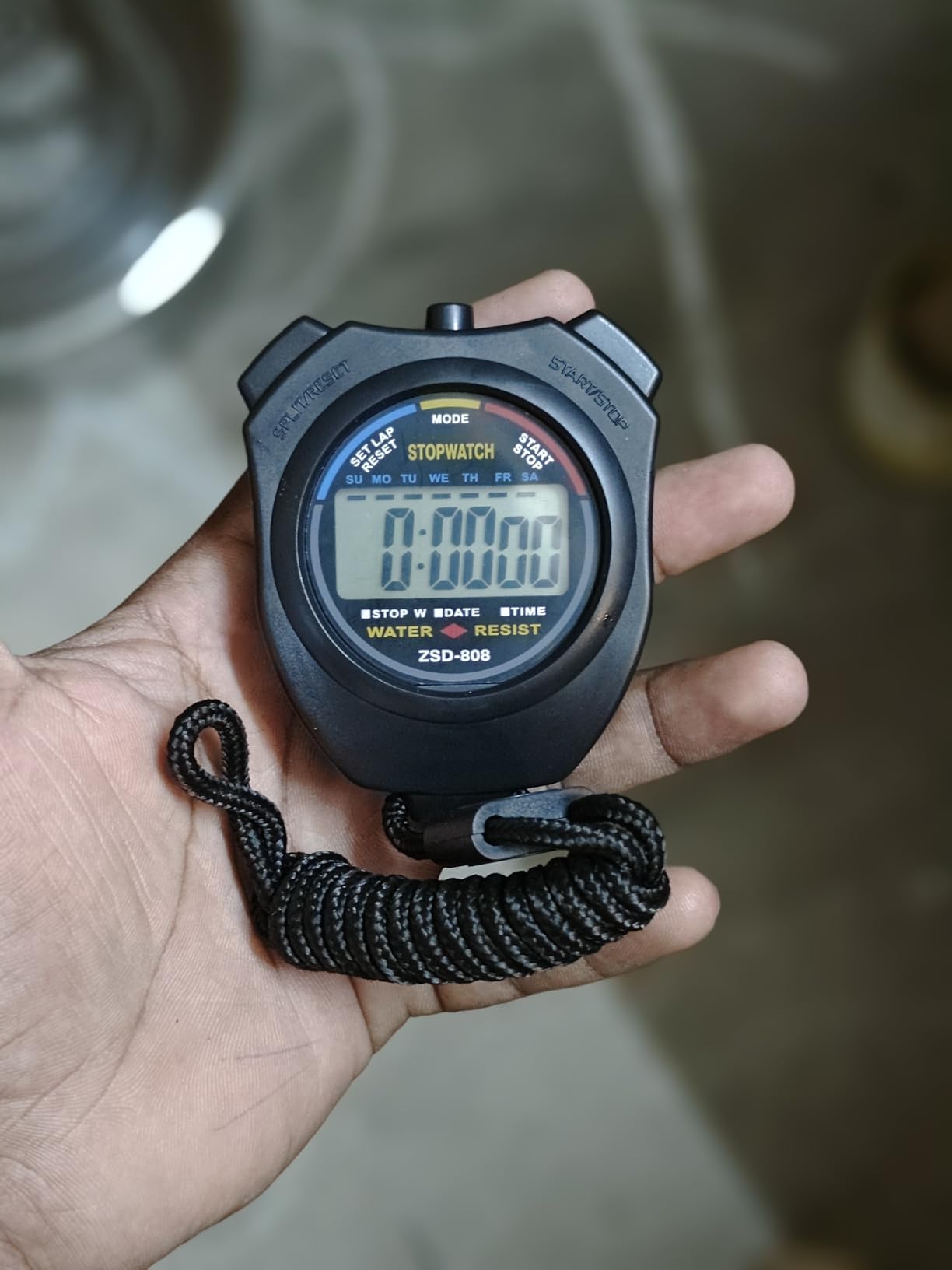 Real Instruments ZSD009 Digital Stop Watch Waterproof Hand Held LCD