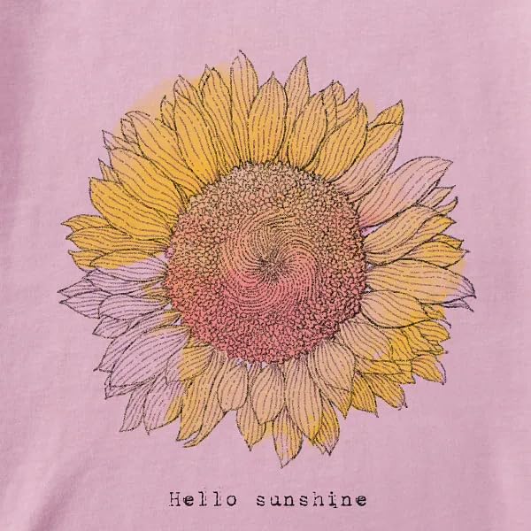 Life is Good. Women's Hello Sunshine Long Sleeve Crusher-LITE Vee, Violet Purple2