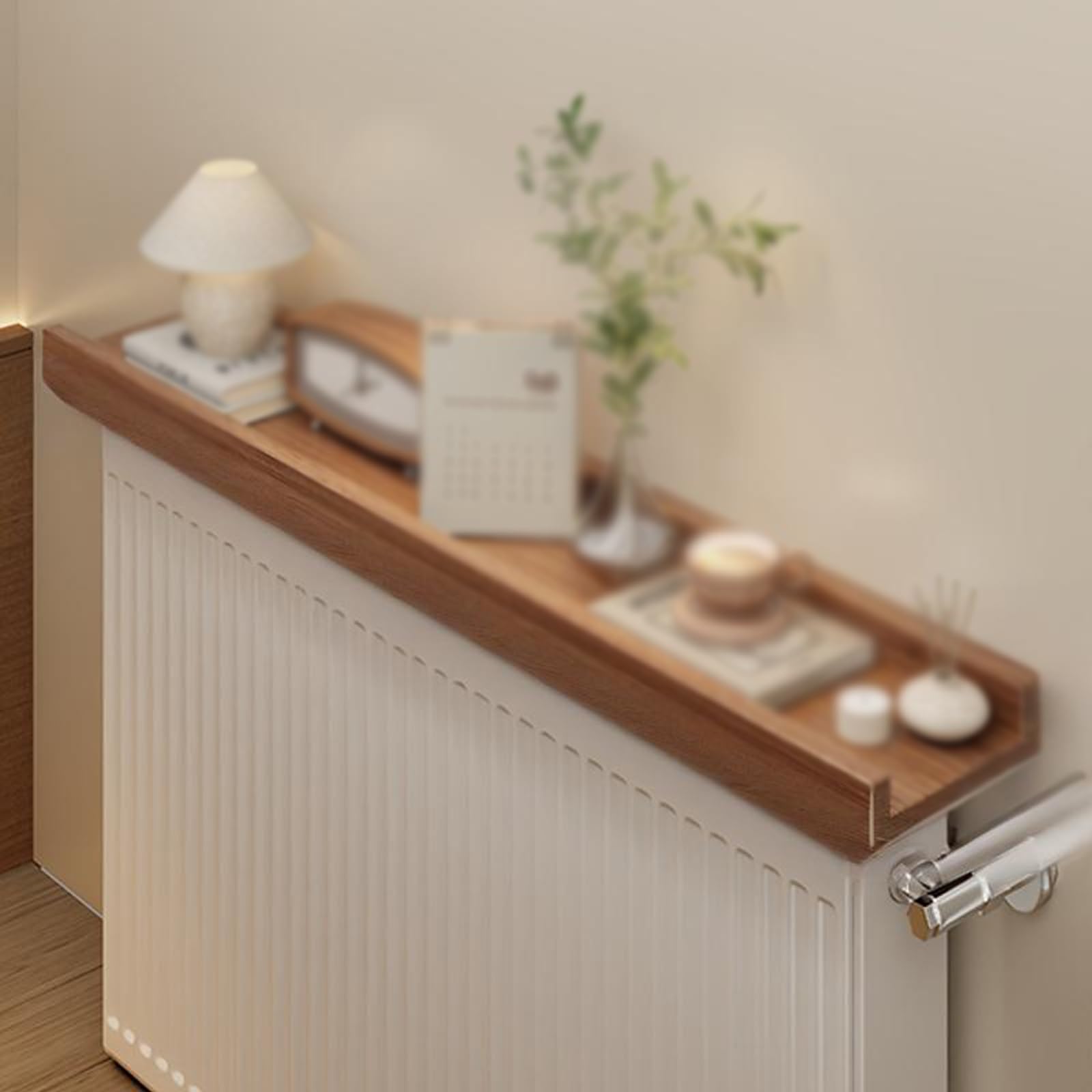 Balda Radiador para Radiador, Cubre Radiadores de Pared para el Hogar, Router Rack, Adecuado para Sala de Estar, Dormitorio, Pasillo, Oficina(Brown,60x15x4cm/24x6x1.6in)
