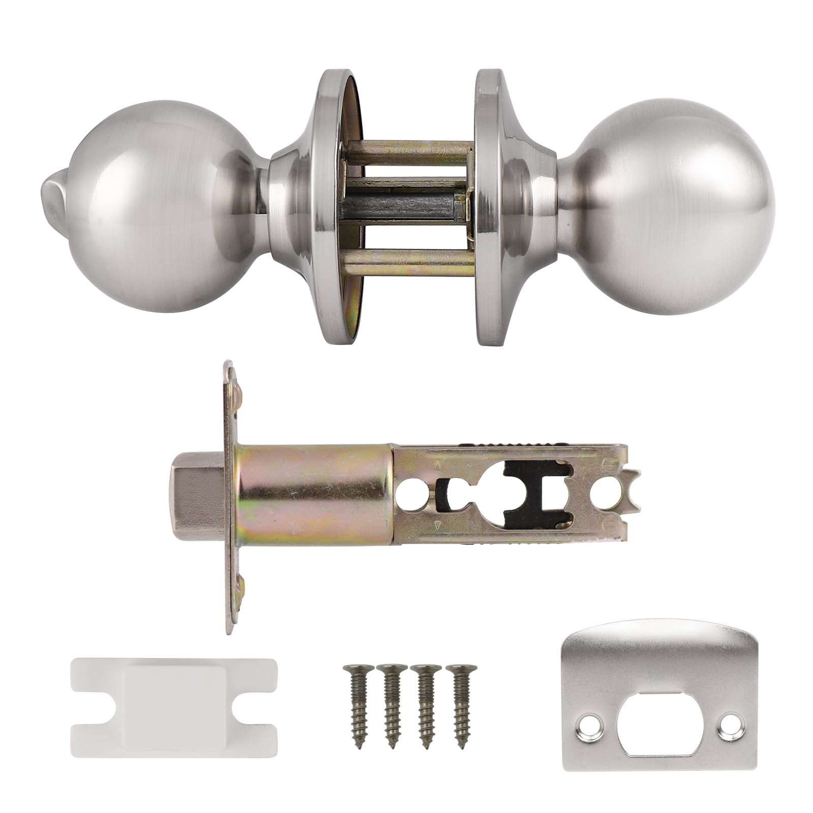 Probrico Brushed Nickel Privacy Door Knobs - 5 Pack -7