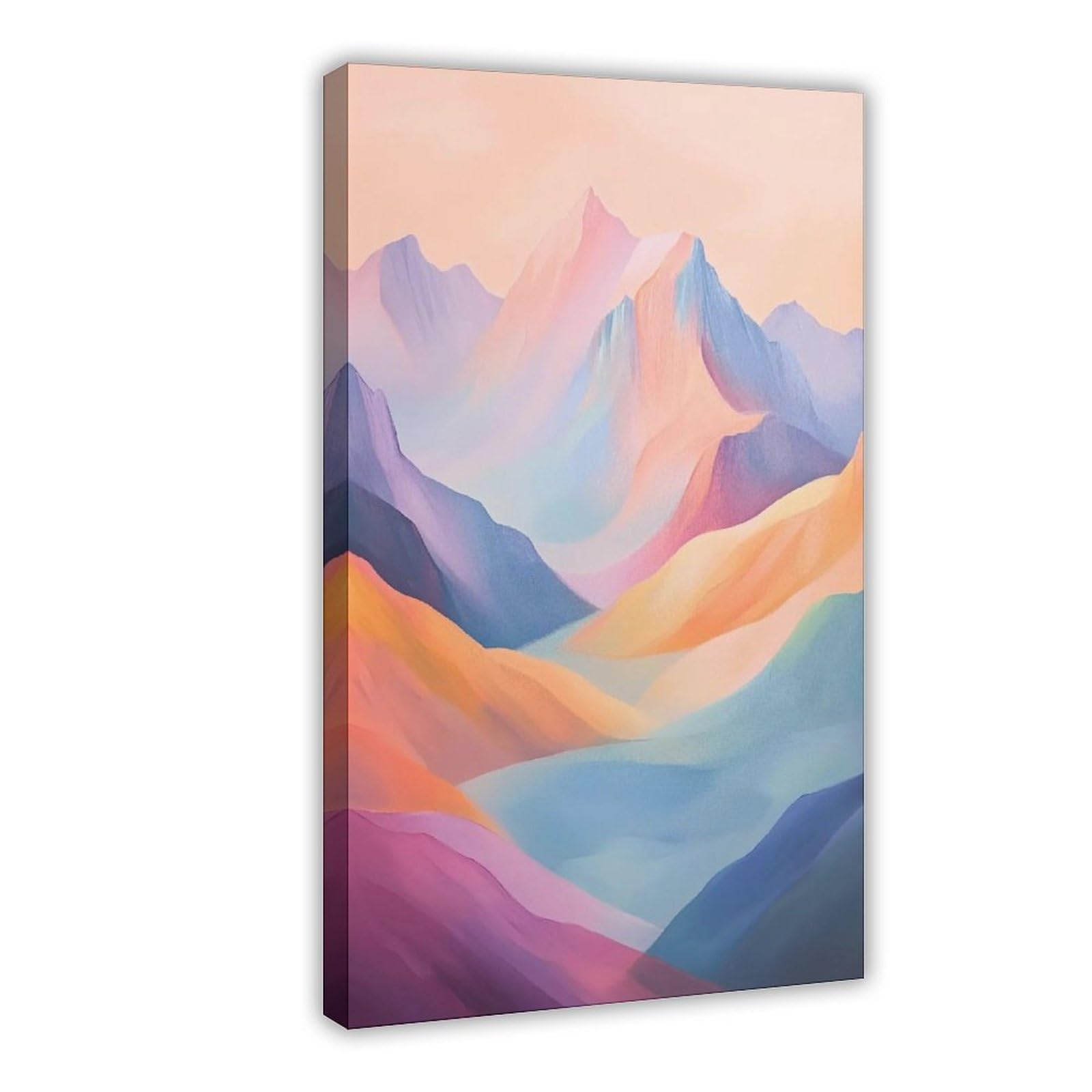 Bareronor Colorful Abstract Mountain Canvas Poster Bedroom Decor Landscape Office Room Decor Gift 24" L X 36" W