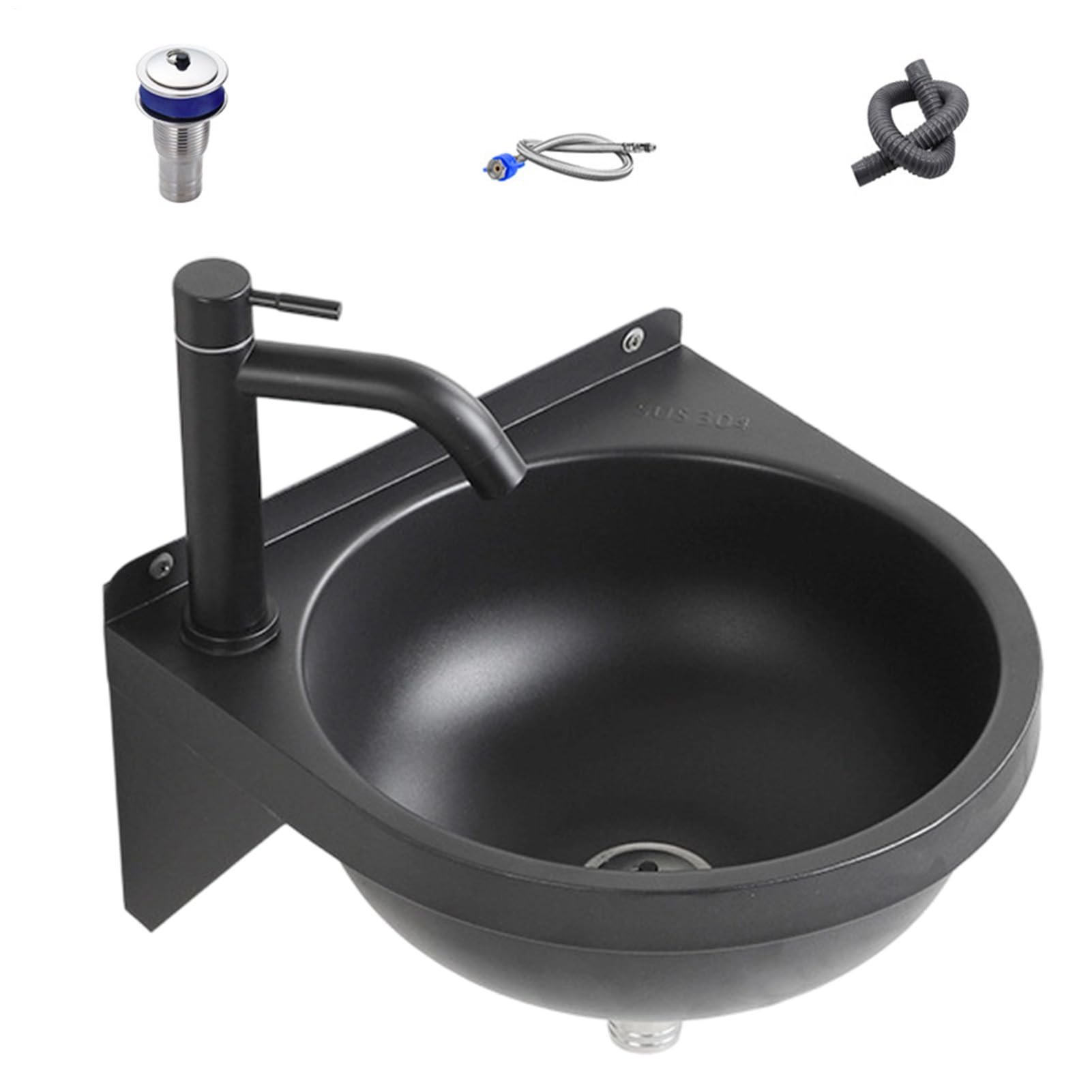 Lavabo ligero y contemporáneo, lavabo de montaje en pared, fregadero semicircular con construcción resistente, lavabo de baño portátil, accesorio de cuenco con estilo, lavabo para cocina y cafetería