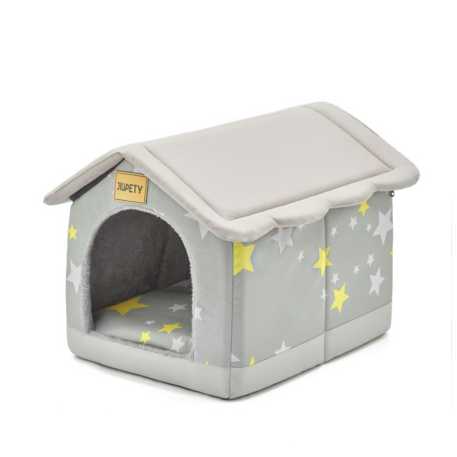 Jiupety Niche pour Chien Interieur, Niches à Chien XXL Taille aux Grands Chiens, Dog House Coussin Reversible, AntidéRapant au Fond, Gris