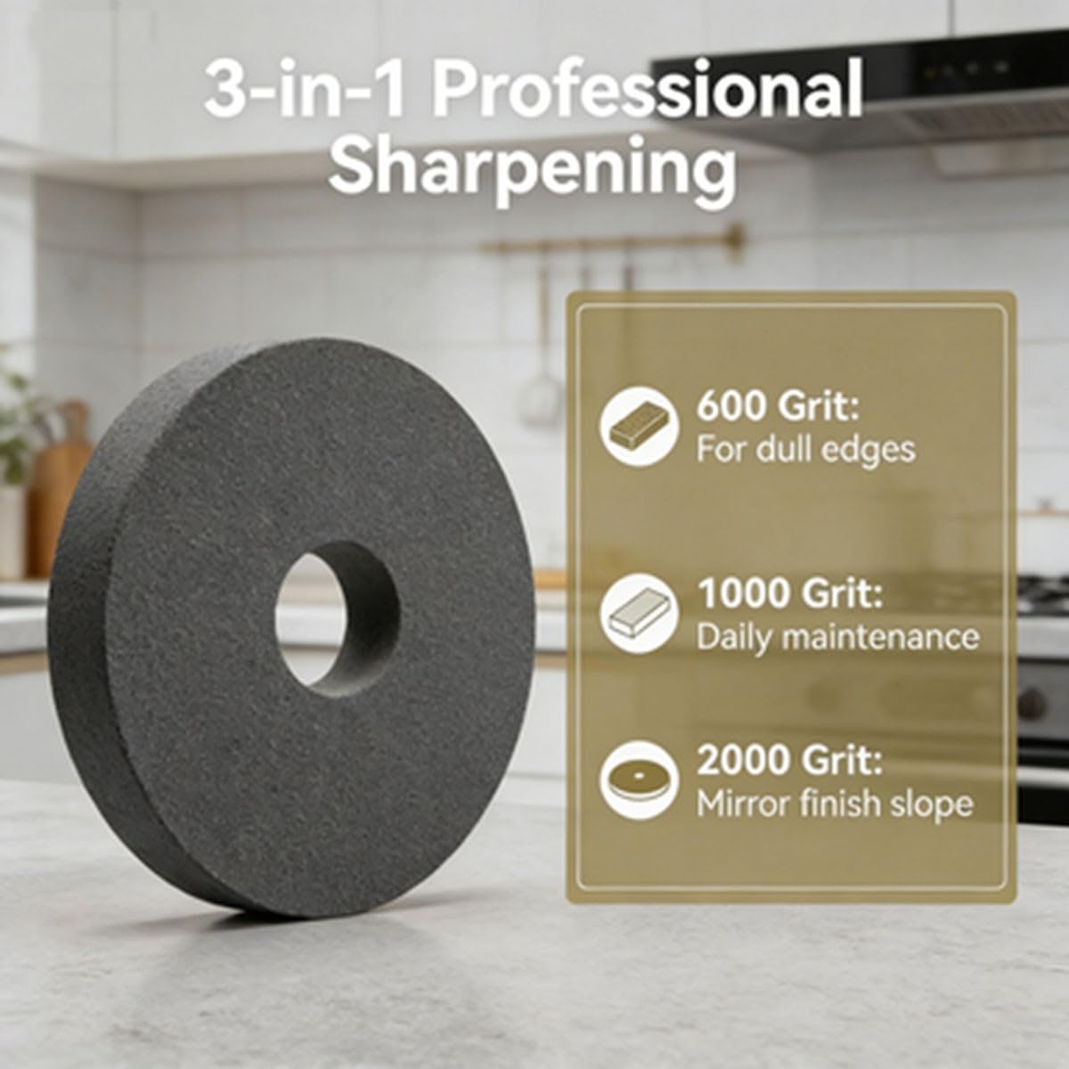 Ffilatore per Ascia Tondo Affilacoltelli - 2 in 1 Pietra Affila Ascia per Affilare su Due Lati per Attrezzi da Giardino Coltelli da Cucina Scalpelli ASCE