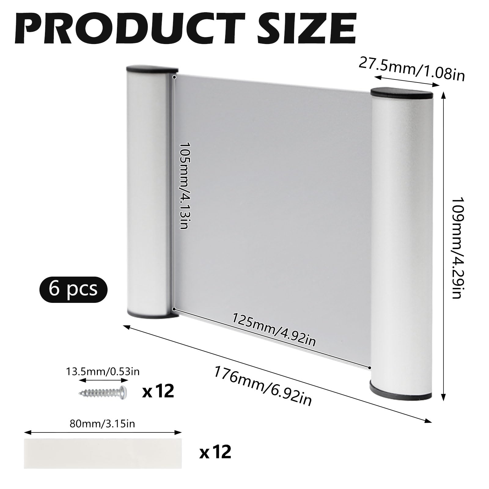 6 Piezas A6 Placa Puerta Oficinas, Autoadhesivas Identificativas de Aluminio(148x105 mm) para un Fácil en la Pared Señalización Profesional para Espacios de Trabajo, Consultas, Exposiciones