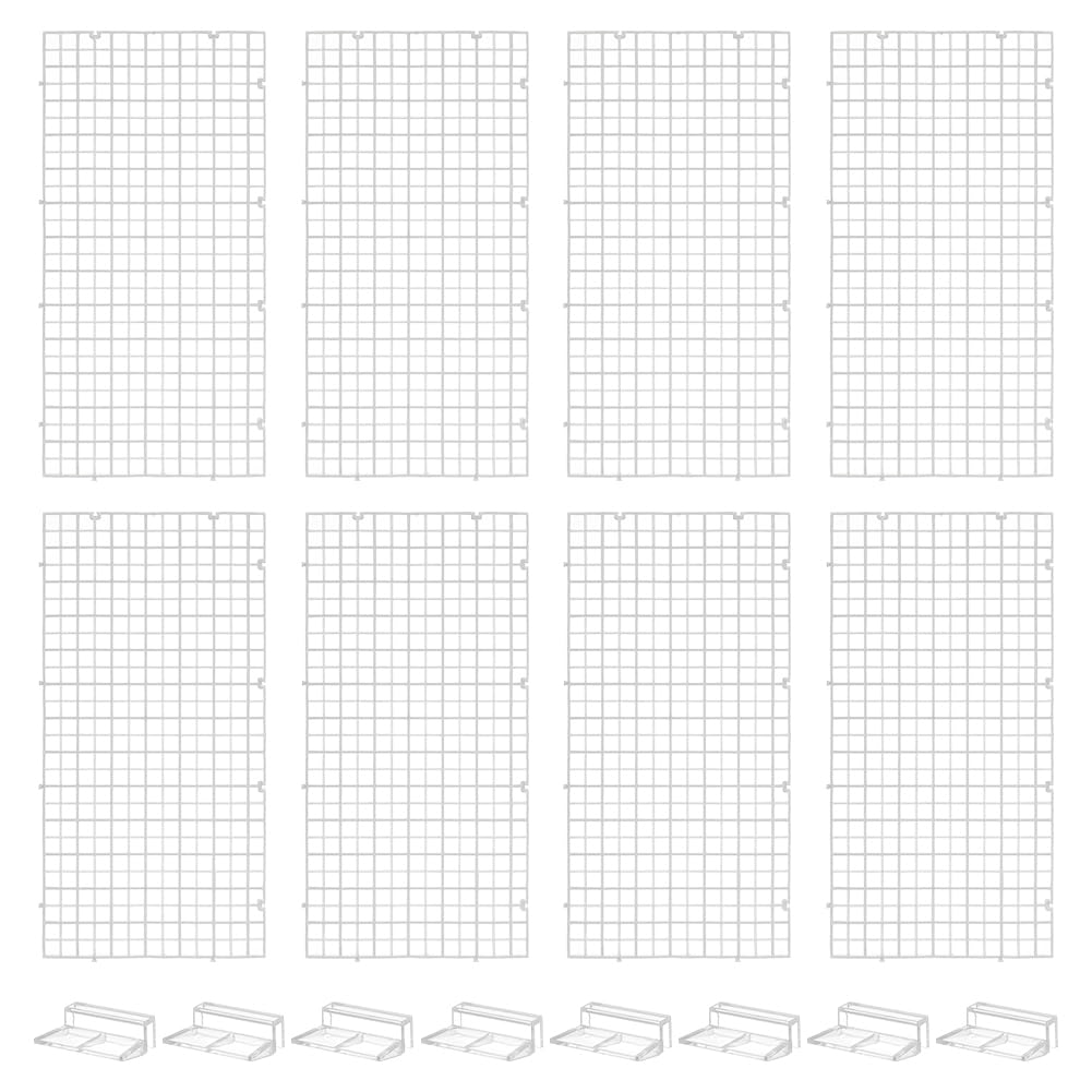 BENECREAT 8 tapas transparentes para acuario, 15 x 29,7 x 0,7 cm, cubierta rectangular para pecera, tablero de aislamiento de rejilla de plástico con 8 clips de plástico para acuario