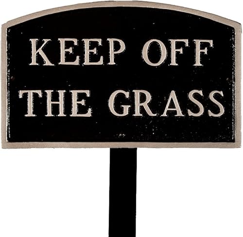 Montague metal Productos sp-27sm-bs-ls pequeña negro y plata Keep Off la zacate arco Declaración placa con césped Juego de 23pulgadas