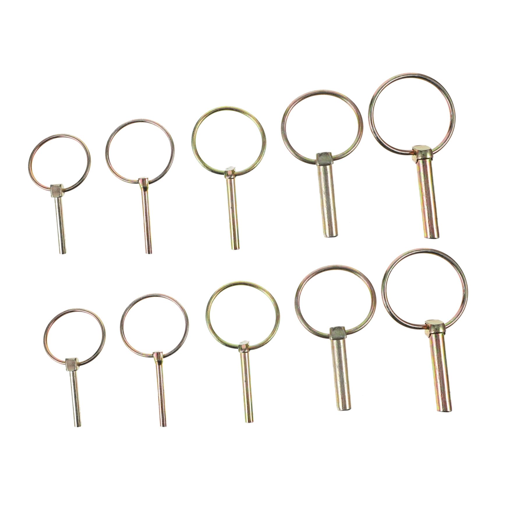 SOLUSTRE Lynch Pin Fastener Tractor Pin Trailer Hitch Lock 10pcs Set Carbon Steel Zinc Plated Corrosion Proof Easy to Use for Applications