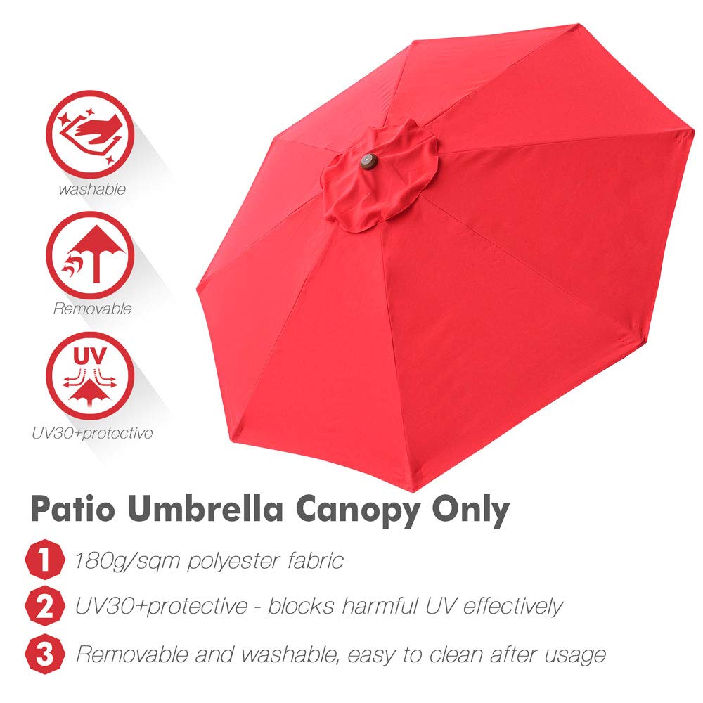 Amazon Com Yescom 8ft 8 Ribs Patio Umbrella Replacement Canopy Outdoor Cover Top Color Optional Garden Outdoor