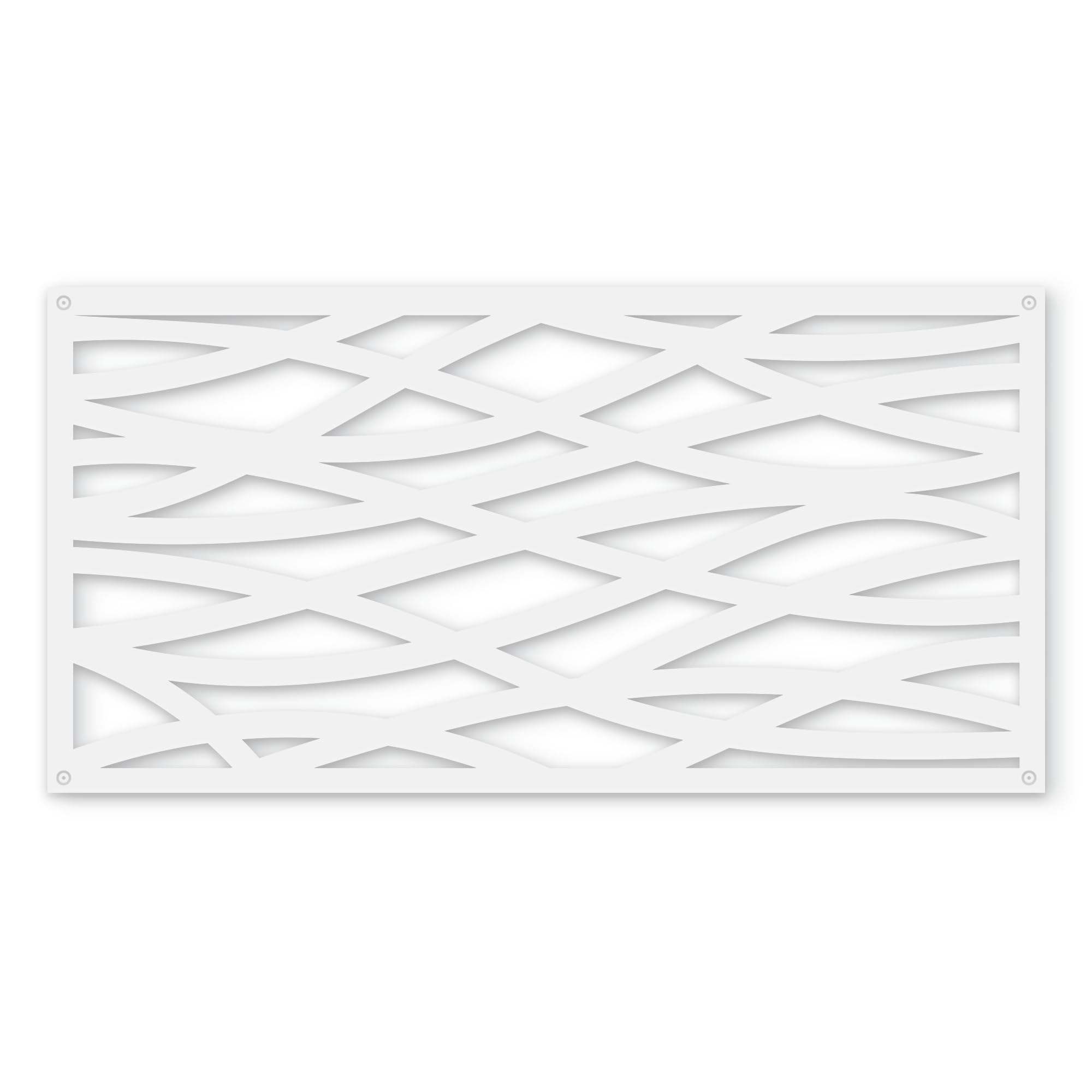 Wave Decorative Lattice, Privacy Screen, Deck Skirting, Multi-use Panel (2 ft. x 4 ft., White, 1)