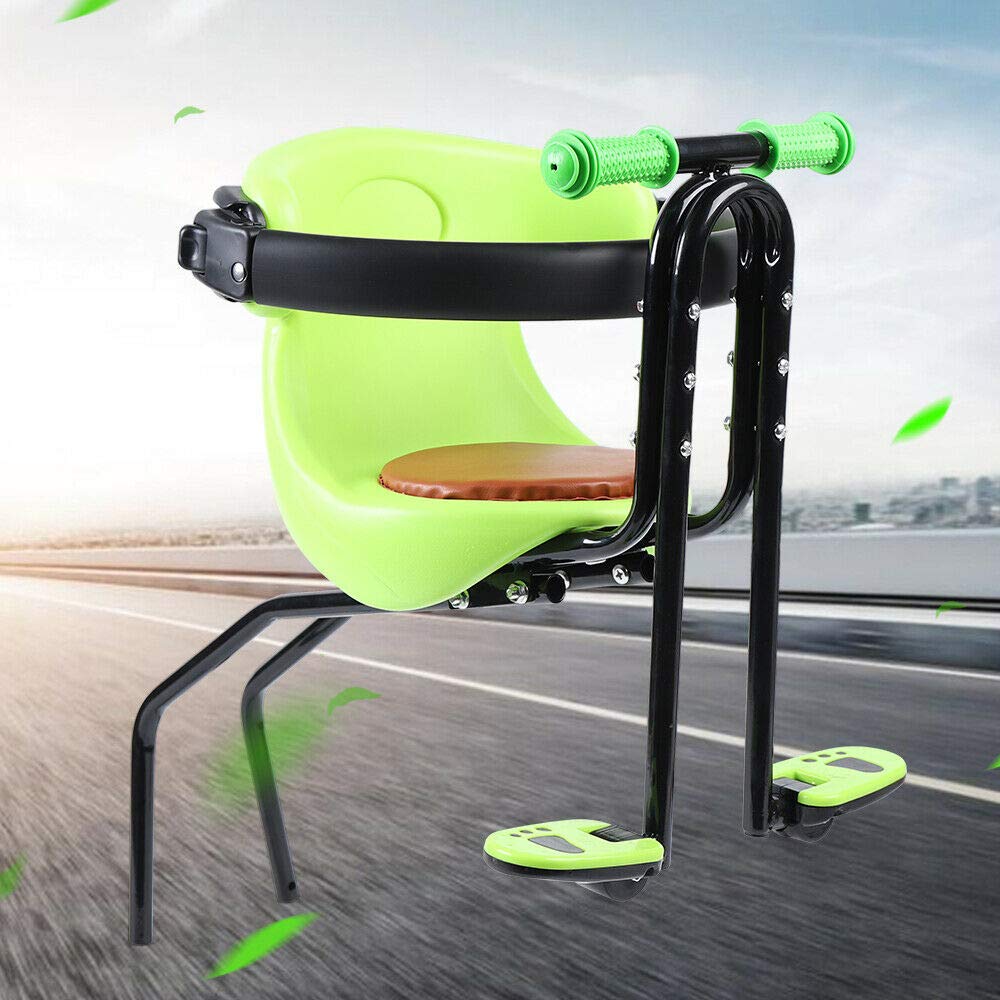 Siège de vélo avant pour enfant avec garde-corps de sécurité, siège et pédales réglables, jusqu'à 20 kg, pour enfants de 1 à 4 ans