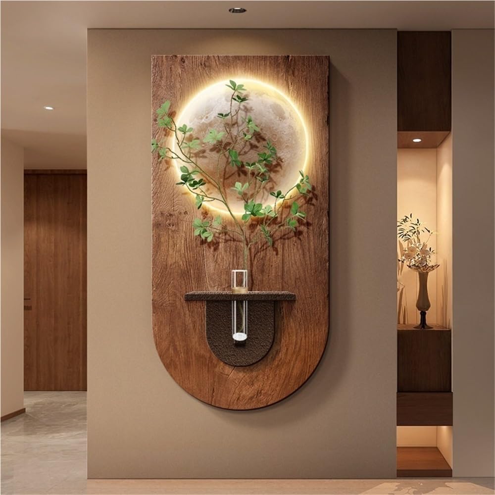 MESCXTY Sandstone Decor Wall Art Painting, Creative Landscape Sculptures with LED, 3D Relief LED Decorative Led Decor(A,23.6 * 47.2'')