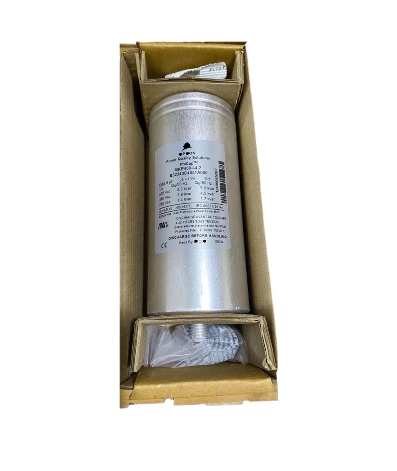 KSZHZYMGX 1PCS MKP400-I-4.2 B32340C4051A000 86.3UF 400V 380V 230V Thin film capacitor