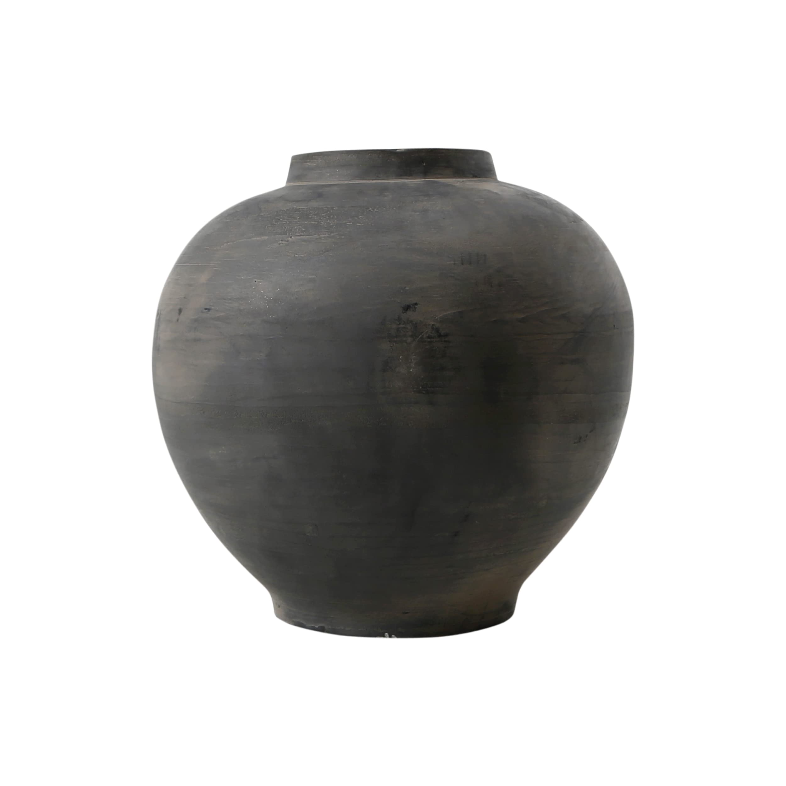 ArtissanceVintage Vase – 10" Small Rustic Pottery Vase for Decor, Handmade Gray Apple-Shaped Terracotta Jar